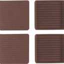 4 Packs 2 "X 2" Square Rubber Casters, Anti-Slip Floor Protectors, Bed, Chair, Sofa and Table Plugs for Bed, Couch(Brown)