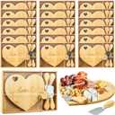 Domensi 18 Set Heart Shaped Cheese Board with Knife and Love Bulk Valentines Day Cheese Board with Box for Bridal Party Favors Shower Gifts Wedding