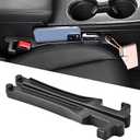 Car Seat Gap Filler with Hook, Car Organizers and Storage with Phone Holder, Car Seat Accessories, Car Organizer Fit Sedan SUV Truck-2PCS Black
