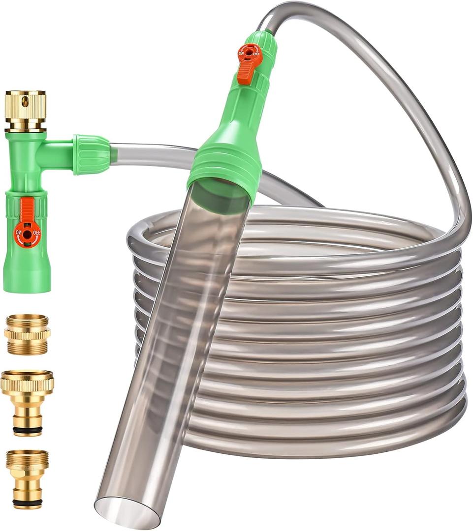 ZZM Fish Tank Cleaning Tools, Aquarium Water Changer Kit, Siphon Fish Tank Vacuum Gravel Cleaner, Universal Water Pump Accessories for Aquarium Quick Water Change (50ft)