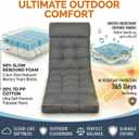 MAGIC ELEPHANT Chaise Lounge Cushion Outdoor, Memory Foam Replacement Patio Pool Lounge Chair Cushion with Ties for Outdoor Furniture, 74 x 22 x 4 Inch (Gray)