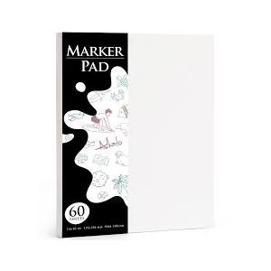 Sketchbook Marker Paper Pad, 90LB/150GSM Thick Sketch Book, 60 Sheets/120 Pages Glue-Bound, Sketch Book for Alcohol Markers, Acrylic Marker, Charcoal Pencil, Ink Pens, Colored Pencil, Oil Pastel
Pack of 4
