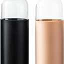 21oz Borosilicate Glass Water Bottles with Silicone Non-Slip Sleeve & Leak-Proof Lid-Reusable Drink Bottle for Office,Travel,Gym,Hiking-BPA Free,Ideal Gift for Home,Car &Fitness (Pink+Black)