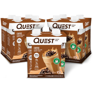 Quest Nutrition Ready to Drink Coffee Protein Shake, 30g Protein, 4g Carb, 1g Sugar, Gluten Free, Keto Friendly, 4 Count (Pack of 3) EXP 05/21/26