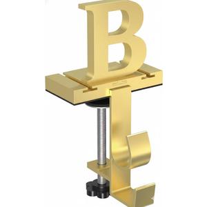 Monogrammed Christmas Stocking Holder with Initials, 2 in 1 Fireplace Stocking and Garland Hanger for Mantle, 2 Hooks Letter Gold Stocking Holder for Xmas Fireplace (Letter-B)