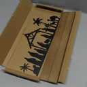 Metal Nativity Sets for Christmas Decorations Black Metal Nativity Scene with Wooden Base for Xmas Home Indoor Mantel Tabletop Office Kitchen Table Shelf Decor (Classic)