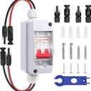 Wayona Solar Panel Disconnect Switch DC 500V Solar Circuit Breaker Box 32Amp IP65 Waterproof Miniature Circuit Breaker Solar PV Disconnect Switch Box Outdoor