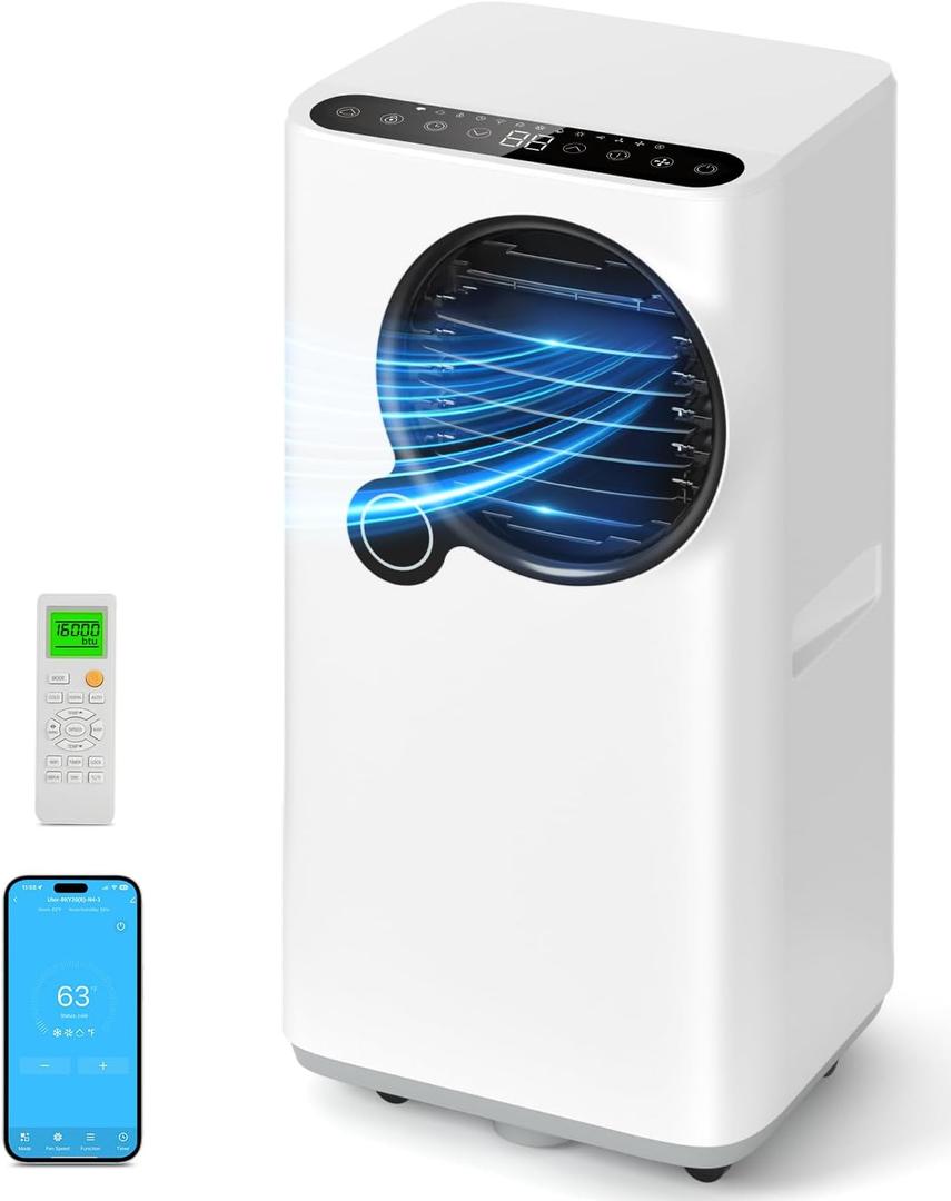 Portable Air Conditioners 16000 btu Smart AC Unit with Cooling/Dehumidifier/Fan, APP/Remote Control 24h Timer Air Conditioner for Room Indoors