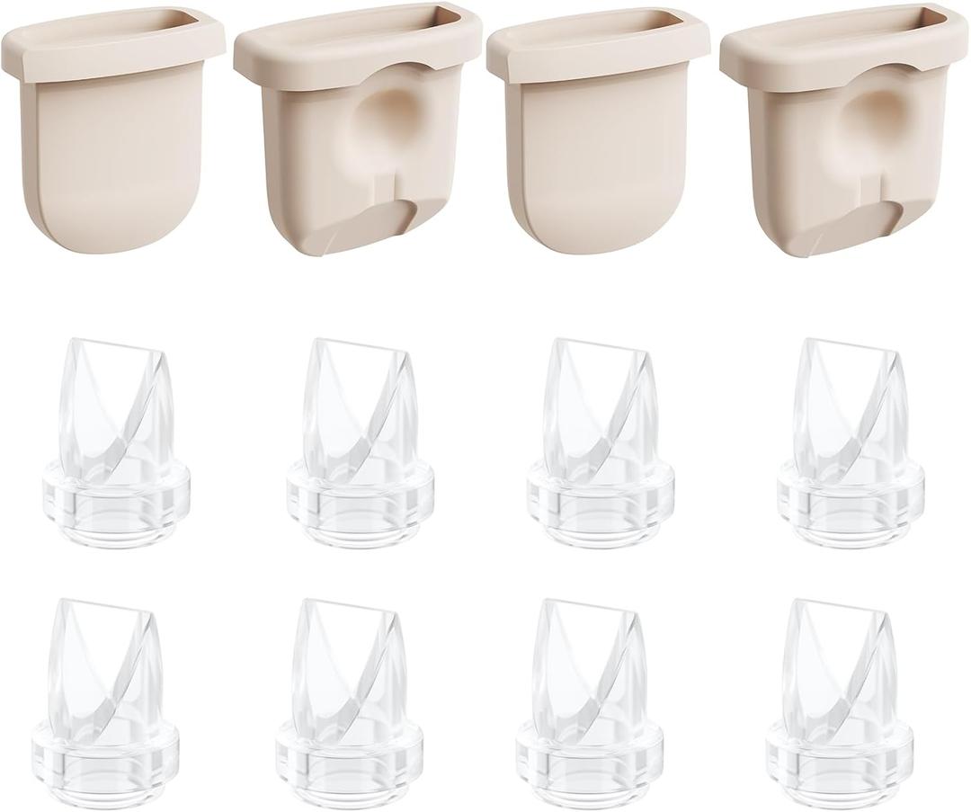 12pcs Breast Pump Parts, 8pcs Duckbill Valves and 4pcs Silicone Diaphragm Compatible with eufy S1 Pro/S1/E10/E20 Wearable Breast Pump, Replace for eufy Pump Parts, Not Original Parts