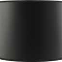Aspen Creative 31099 Transitional Hardback Drum (Cylinder) Shaped Spider Construction Lamp Shade in Black with Gold inside Washi Paper, 16" wide (16" x 16" x 12")
