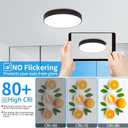 Ganeed LED Ceiling Lights, Modern Ceiling Lamp, 27 W 15.7-Inch Round Flush Mount Lighting Fixture, Kitchen Light Fixture for Dining Room Hallway Living Room Bedroom Office, Black