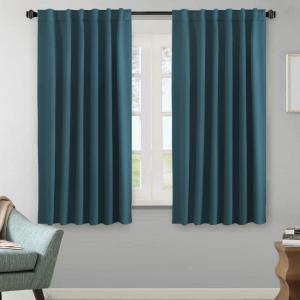 H.VERSAILTEX Blackout Curtains Thermal Insulated Window Treatment Panels Room Darkening Blackout Drapes for Living Room Back Tab/Rod Pocket Bedroom Draperies, 52 x 63 Inch, Dark Teal, 2 Panels