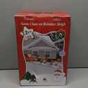 12 FT Long Christmas Inflatables Santa Claus with Reindeers Outdoor Decorations, Xmas Blow Up Yard Decorations with Built-in LED Lights, Reindeers Pull Sleigh for Xmas Party Decor Yard Garden Lawn