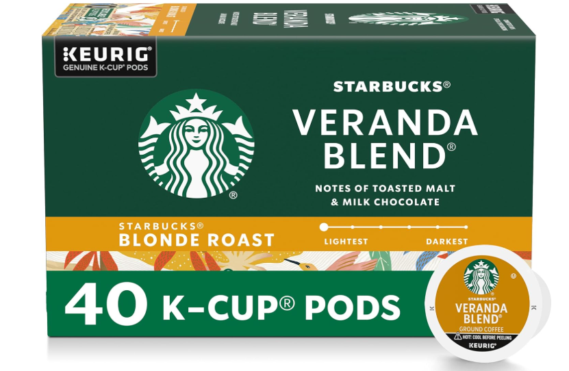 Starbucks K-Cup Coffee Pods, Starbucks Blonde Roast Hot or Iced Coffee, Veranda Blend, 40 Keurig Pods BB 12 feb 2026