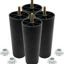 Murtenze 4Pcs 6 inch Sofa Legs, Round Tapered Plastic Couch Legs Replacement Furniture Legs with M8 Hanger Bolts for Chair Sofa Dresser Cabinet Loveseats Ottoman Bed