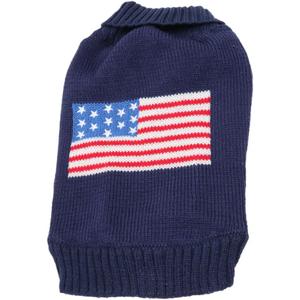 Dog Sweaters for Small Dogs - American Flag Puppy Sweater Warm Coats ChristmasSweatshirt Knitwear Pet Clothes for Puppy (Size S) (Picture 1)