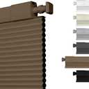 No Drill No Tools Blackout Cellular Shades Cordless Easy Install Honeycomb Blinds Thermal Insulated Noise Reduction Blinds for Indoor Windows,Blackout-Dark Brown,Customize Size