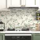 3 x Boho Peel and Stick Wallpaper 17.3''x78.7'' Modern Beige Botanical Wall Paper Thicken Waterproof Self Adhesive Removable Green Leaf Wallpaper Contact Paper for Cabinets Bedroom Decoration Vinyl