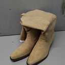 IUV Cowboy Boots For Women Western Cowgirl Classic Mid Calf Snip Toe Boot (Beige) 7.5