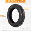 3.00-10 Tubeless Tire Front or Rear Scooter Tire for E-scooters, 1 Pack