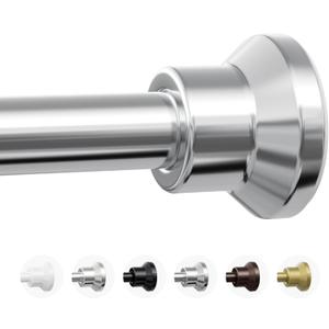 Chrsouly Shower Curtain Rod, 31-76 Inch Adjustable Tension Shower Rod, 1" Diameter Heavy Duty Rust-proof Tension Curtain Rods for Bathroom, Non Slip, No Drilling, Silver