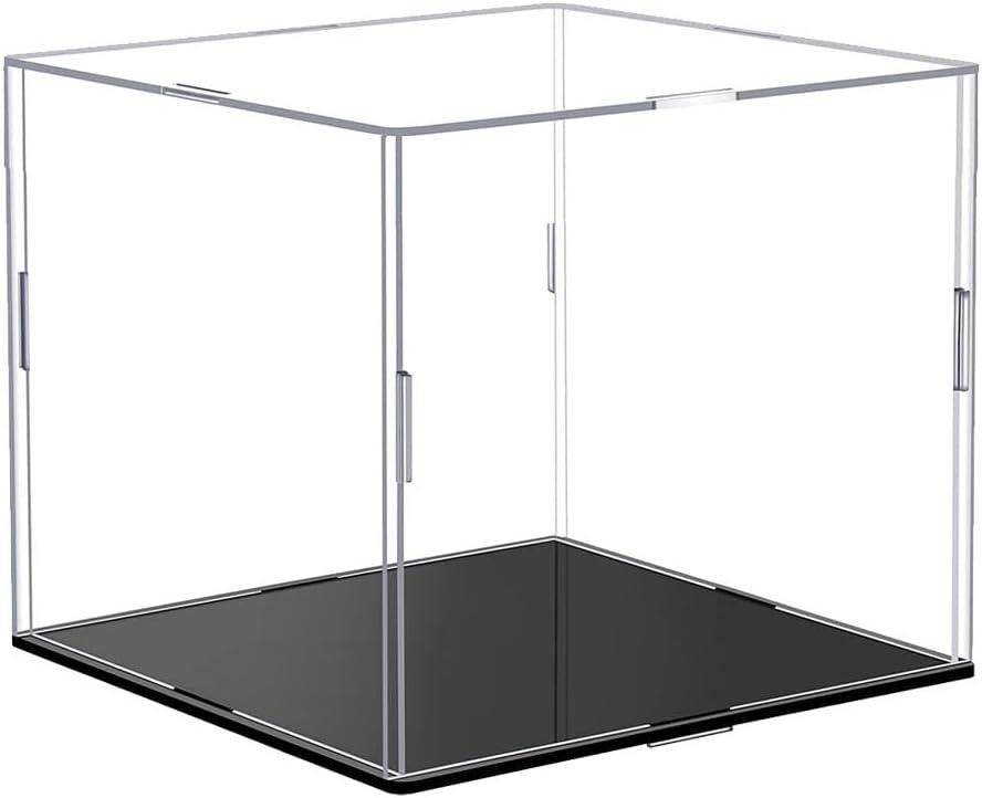 Acrylic Display Case, Clear Display Cases for Collectibles Assemble Cube Display Box Alternative Glass Case for Display Action Figures Home Storage Organizing Miniature Figurines (7.8x7.8x7.8 inch)