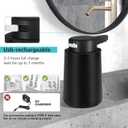 Automatic Soap Dispenser Foaming Touchless: 9oz Plastic Black Modern Rechargeable Electric Auto Foam Soap Dispenser - Bathroom Kitchen Hand Dish Lotion
