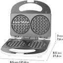 SugarWhisk Double Mini Waffle Maker Machine, Chaffle Maker, Waflera Electrica, Small Waffle Iron for Waffles, Keto Chaffles, Hash Browns, Cookies, 4 Inch