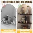 Corner Shelf Wall Mount, Floating Corner Shelves, Set of 4 Corner Wall Shelf Organizer,Rustic Wood Wall Storage Display Shelves forLiving Room Bedroom Bathroom Kitchen,Black