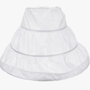 Girls' Petticoat Half Slip 3 Hoop Flower Girl Crinoline Petticoat Skirt, White, Small