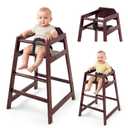 Wooden High Chairs for Babies and Toddlers, Burgundy | Restaurant-Style Stackable, Commercial Grade Solid Wood, For Dining Table & Kitchen, Easy to Clean Baby Booster Seat