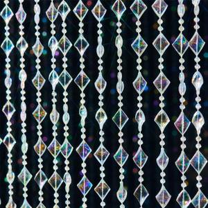HYVAKUPPA Colorful Crystal Beaded Curtain Hanging Door Beads String Curtain 36 Strands Decorative Shiny Clear Acrylic Iridescent Diamond Cut Room Divider for Doorway Party Home Decor (3FTx6.5FT)