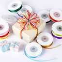 Rainbow Ribbon Pack 12 Color, 1/8 Inch Thin Ribbon 393 Yards, Double Face Satin Ribbon for Gift Wrapping, Flower Bouquet, DIY Crafts, Happy Birthday Party Wedding Decoration Hair Bows