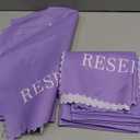 Breling 24 Pcs Reserved Chair Signs Wedding Reserved Seating Signs for Church Pews 11.8 x 17.7 Inch Cloth Placeholder with Printed Words for Ceremony Restaurants (Purple)