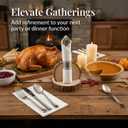Prestee 25 Plastic Silverware Set, Pre-Rolled - 100pc Disposable Flatware with Forks, Knives, Spoons and White Napkins - Dinner Utensil Sets for Catering Supplies Buffet Display, Parties and Weddings