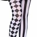 Leg Avenue Women's Harlequin Tights (White/Black)