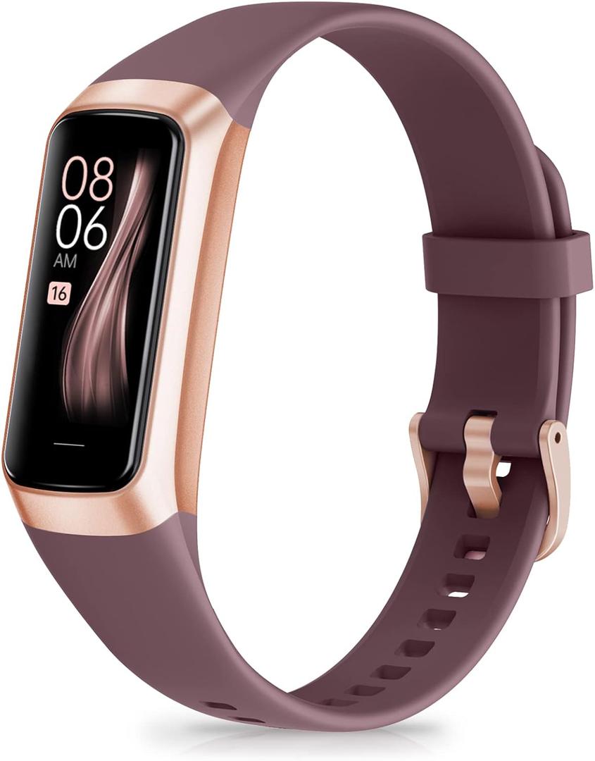 Fitness Tracker with Step Counter/Calories/Stopwatch, Activity Tracker, Health Tracker with Heart Rate Monitor, Sleep Tracker,1.10''AMOLED Touch Color Screen, Pedometer Watch for Women Men (Bordeaux)