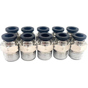 10 Pcs Male Straight 1/4 Inch Tube OD x 1/4 Inch NPT Thread Push to Connect Fitting PC-1/4-N2 Push to Connect Pneumatic Tube Fitting Fit Connector Quick Release Air Fittings