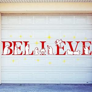 Yinder 22 Pcs Christmas Garage Door Decorations Believe Nativity Magnet Set Nativity Scene Garage Door Decor Christmas Magnets for Xmas Party Refrigerator Supplies