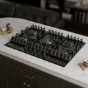 Empava 30 in. Gas Stove Cooktop 5 Italy Sabaf Sealed Burners NG/LPG Convertible in Black Tempered Glass