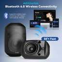 5.25 Inch Wall Mount Bluetooth 6.0 Outdoor Speaker,IP66 Waterproof Indoor/Outdoor Sound System,2-Way Woofer & Tweeter,600W Peak Wired Speakers for Pool,Patio,Garage,Home Theater(Pair,Black)