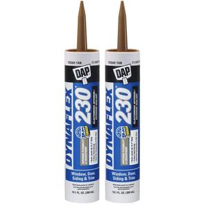 DAP Dynaflex 230 Premium Elastomeric Sealant, Cedar Tan, 10.1 Oz, 2 Pack 