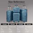TRAVELEO 4 Piece Luggage Set PP Hardshell, Expandable Suitcase Set (20/24/28) with 14" Cosmetic Case, Lightweight Spinner Wheels with TSA Lock, Detachable Wheels for Nesting Storage Peacock Blue, 4 Piece Set (14in/20in/24in/28in)
