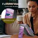 Stand Case for 6" Kobo Clara Colour/Clara BW (2024)/Clara 2E (2022)/Tolino Shine Color/Shine 5/Shine 4,Durable PU Leather Cover with Auto Sleep Wake, Card Slot, Hand Strap Feature,Marble Purple