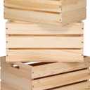 Extra Large Pine Wood Crates For Storage, Vinyl Records Storage Crates,The Storage Crates Are Made Of Pure Natural Solid Wood,Exuding Natural Pine Flavor,Unfinished Wooden Crates For Display . (3)