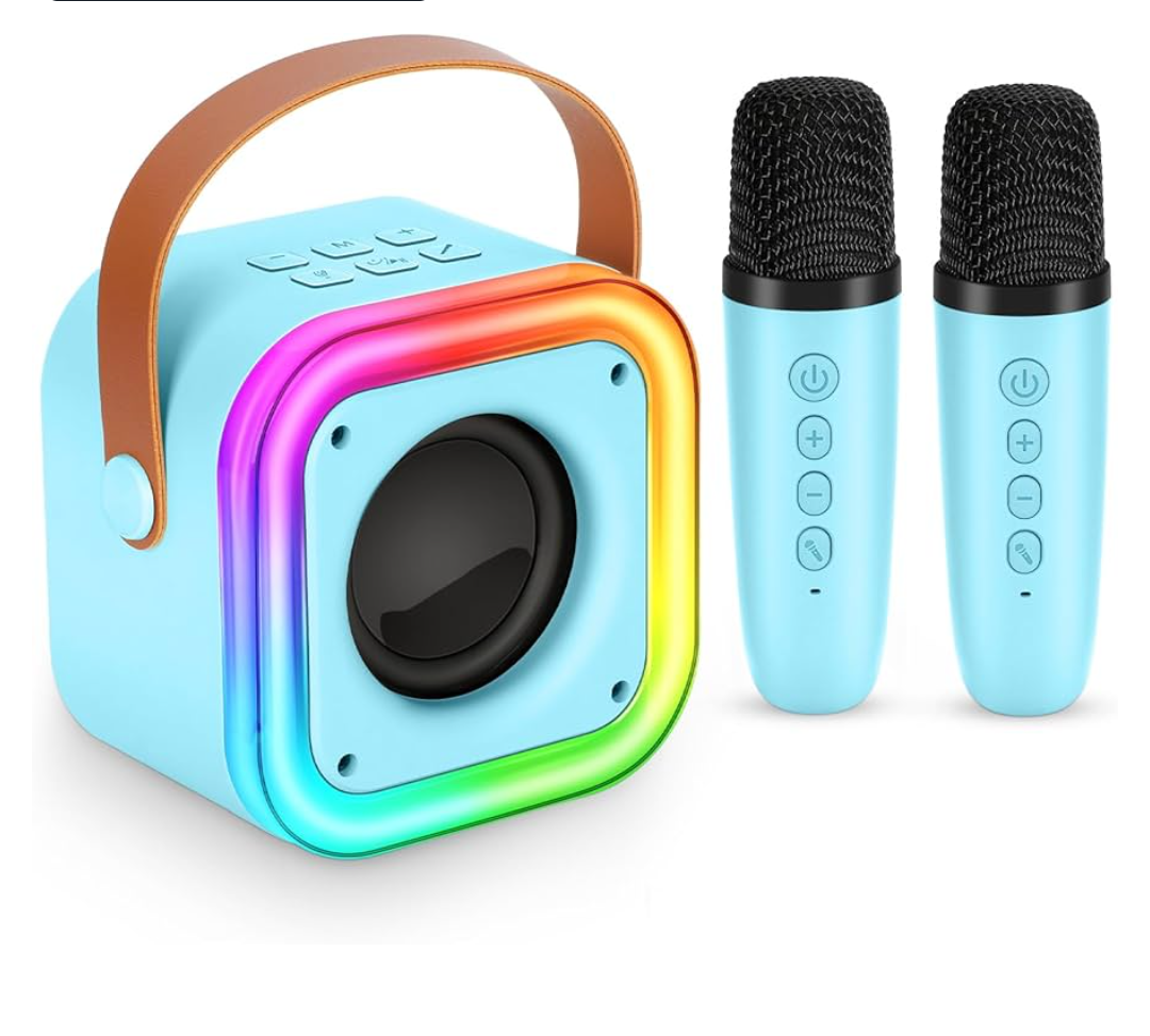 Mini Karaoke Machine for Kids, Girl Toys Gifts, Kids Karaoke Wireless Microphone for 4,5,6,7,8,9,10,11,12 Years Old Boys and Girls Christmas Party Gifts Toys (Blue)