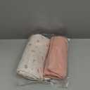 Blissful Diary Muslin Crib Sheets for Girl Boy, Boho Neutral Soft Cotton Baby Sheet for 52''x28'' Standard Crib Mattress, 2 Pack(Pink Floral&Light Pink)