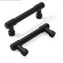 khtumeware 10 Pack 3-1/4 Inch(82mm) Matte Black Cabinet Pulls Kitchen Cabinet Hardware for Cupboard Drawer Pulls Dresser Handle