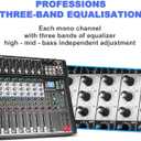 Depusheng DT8 Professional Mixer Sound Board Console 8 Channel Desk System Interface Digital USB Computer MP3 Input 48V Phantom Power Stereo DJ Studio FX Steel Chassis,Black