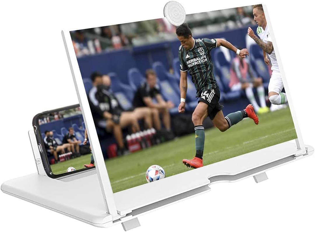 12 Inch Smartphone Screen Magnifier 3D HD Foldable Amplifier Phone Stand with Adjustable Angle Gift for Mom Dad Family Portable Universal Enlarger Movies Gaming Video